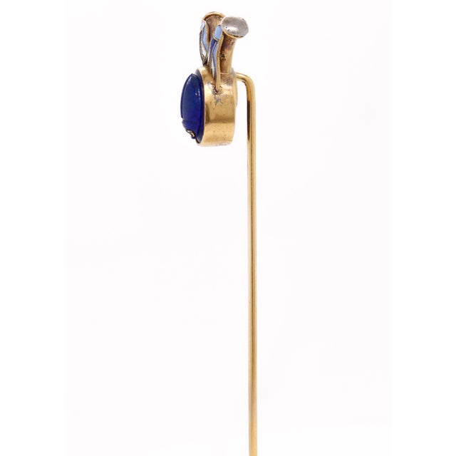 Carl Bacher Austrian Egyptian Revival Gold & Enamel Scarab Beetle Stickpin For Sale - Image 4 of 11