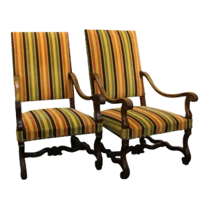 Late 19th Century Pair of Louis XIV Style Fauteuils (Open Arm Chairs)
