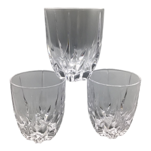 Mikasa Apollo Double Old Fashioned Crystal Whiskey/Bourbon Glasses-Set of 3