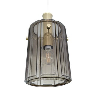 Vintage Pendant Light in Smoked Glass from Glashütte Limburg, 1970s For Sale