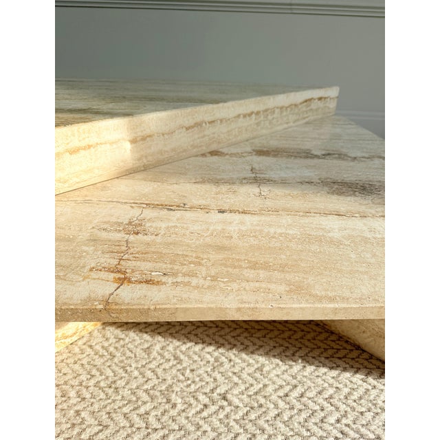 Vintage Italian Travertine Low Triangular Nesting Coffee Tables, 1970s, Set of 2 For Sale - Image 14 of 15