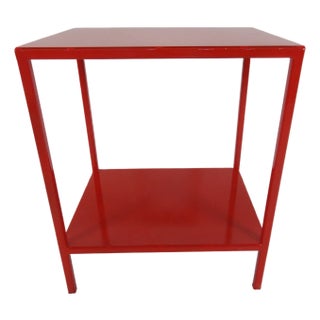 Late 20th Century Mid-Century Modern in the Manner of Baldwin Red Side Table For Sale
