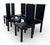 Set of 6 B&B Italia Arcadia High-Back Dining Chairs, designed in the 1980s by Paolo Piva. Upholstered in black leather...