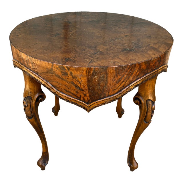 Trouvailles Inc., Watertown, Mass. Tablecloth/Apron Edge Accent Table For Sale