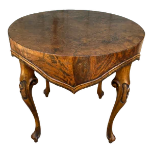 Trouvailles Inc., Watertown, Mass. Tablecloth/Apron Edge Accent Table