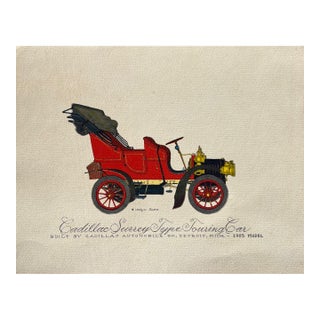 1950s Evelyn Cuero "Cadillac Surrey Type Touring Car" 1905 Automobile Print For Sale