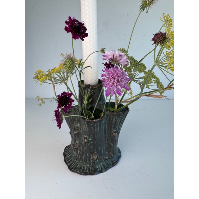 1990s Faux Bois Bronze Vase For Sale - Image 5 of 5