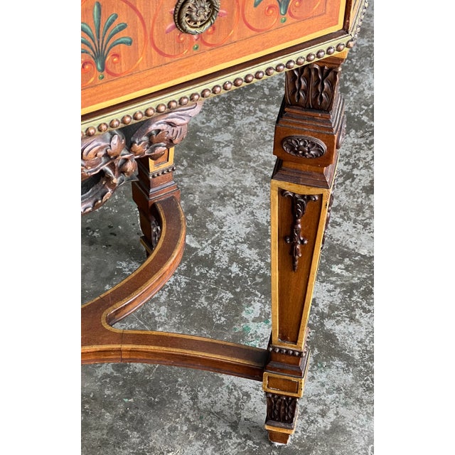 C.1920 English Hand Painted Adams Style China Cupboard For Sale In Chicago - Image 6 of 11