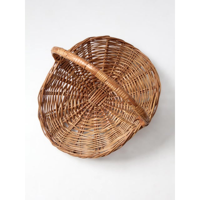 Wood Vintage Wicker Kindling Basket For Sale - Image 7 of 13
