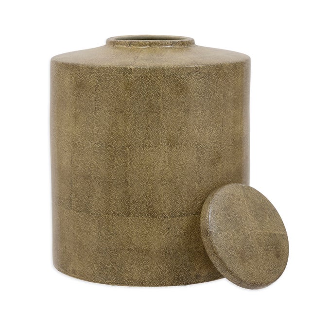Late 20th Century Set of Two Tozai Textured Cylindrical Lidded Vessels For Sale - Image 5 of 5