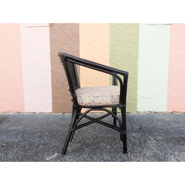 Mid 20th Vintage Painted Black Rattan Chairs a Pair Chairish