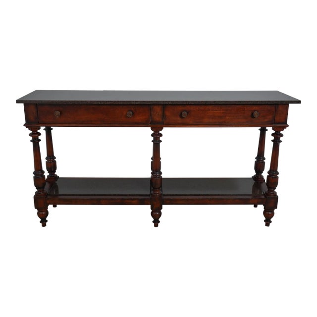 Henredon Acquisitions Marble Top Console Table Server For Sale