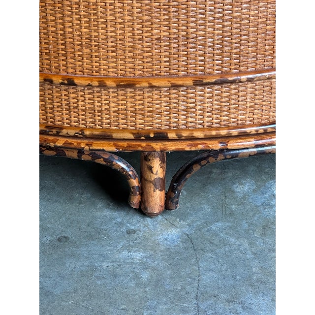1980s British Colonial Style Bamboo and Cane Corner Cabinet For Sale - Image 10 of 12