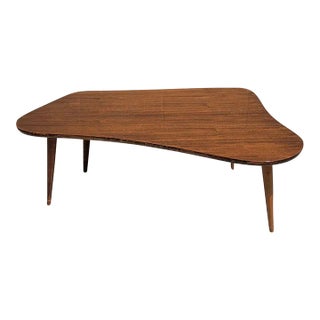 1950s Vintage Mahogany Biomorphic Amoeba Kidney Coffee Table Vintage For Sale