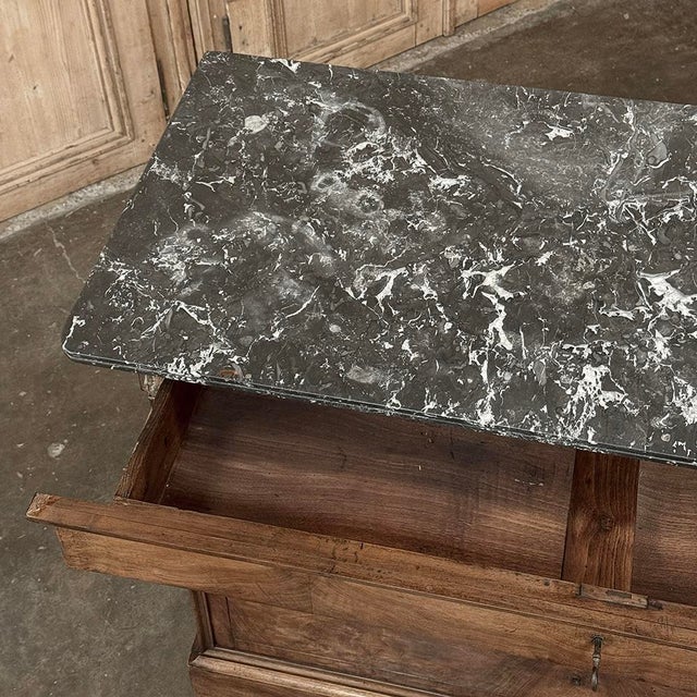 19th Century French Louis Philippe Burl Walnut Marble Top Commode For Sale - Image 17 of 18