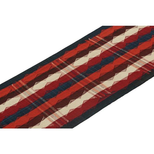 Rug & Kilim 1950s Vintage Persian Kilim Runner With Stripes and Geometric Patterns by Rug & Kilim For Sale - Image 4 of 8