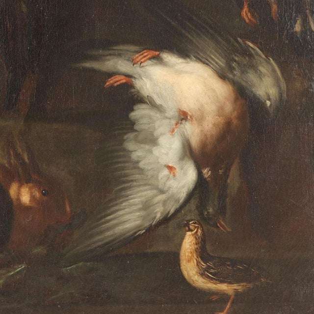 Textile Attributable to Sinibaldo Scorza, Animals in Dark Background, Oil on Canvas For Sale - Image 7 of 12
