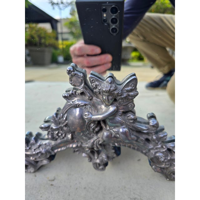 Sterling Silver Vanity Mirror For Sale In Los Angeles - Image 6 of 9