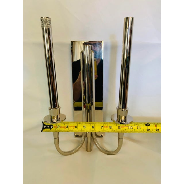 The Foundry Showroom Contemporary Nickel Finish Wall Sconce For Sale - Image 9 of 13