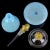 Mid 20th Century Vintage Murano Blue Ribbons Gold Flecks Italian Art Glass Perfume Bottle Powder Box Vanity Set For Sale - Image 5 of 6