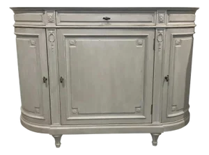 Theodore Alexander Gustavian Style Gray Wood Adelaide Cabinet