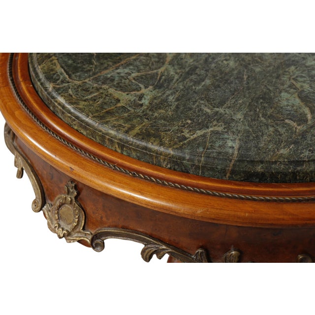 French French Empire Green Marble Top Table For Sale - Image 3 of 8