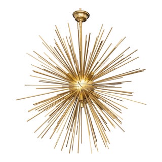Italian Modern Large Brass Sputnik Chandelier For Sale