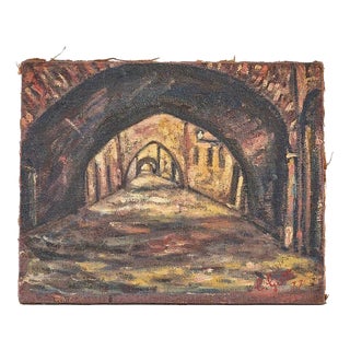 Cesare Giatti, Tunnel Painting, 1970s, Oil on Panel For Sale