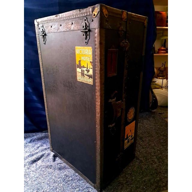 Antique Steamer Trunk Wardrobe, the Netherlands, 1920s For Sale - Image 17 of 18