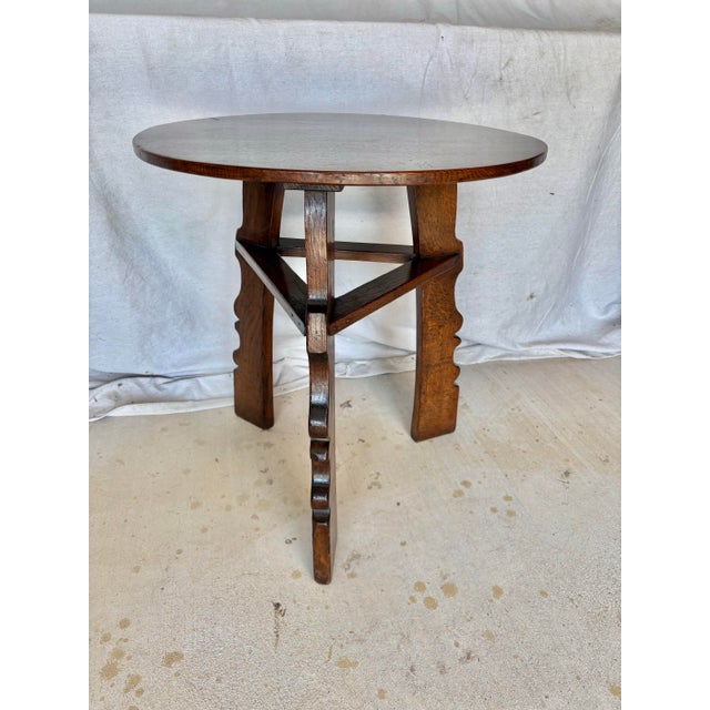 20th Century English Oak Tavern Cricket Table For Sale - Image 10 of 12