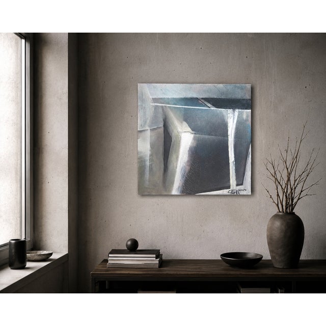 "Inner House" — Original Acrylic Painting on Canvas by Oleh Kira (2024, OOAK, Architectural Minimalist Abstract Artwork)...
