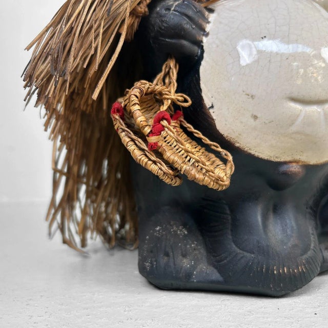Vintage Tanuki with Straw Accessories, Japan, 1960s For Sale - Image 9 of 14
