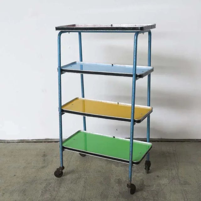 Industrial Vintage Industrial Colorful Shelves For Sale - Image 3 of 18