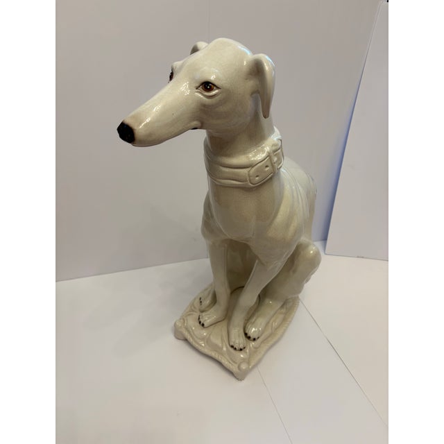 Vintage Italian Ceramic Greyhound Sculpture For Sale In Boise - Image 6 of 6