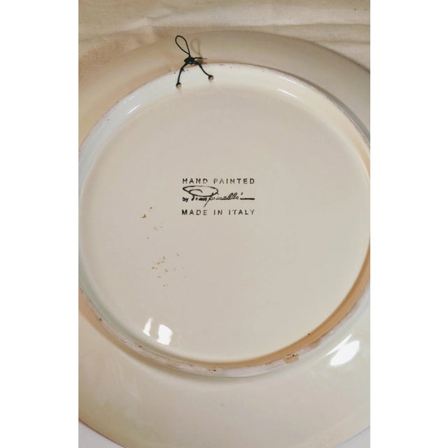 Late 20th Century Italian Rooster Platter Hand Paint Italy Pottery Chicken Bird For Sale - Image 5 of 8