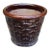 Large Vintage Basketweave Flower Pot Planter Brown Glazed Terracotta For Sale