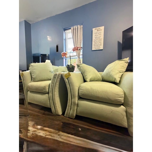 Contemporary 1980s Vintage Oversized Chairs (Pair) For Sale - Image 3 of 6