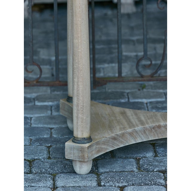 French Empire Style 19th Century Bleached Table with Marble Top and Column Legs For Sale - Image 10 of 12
