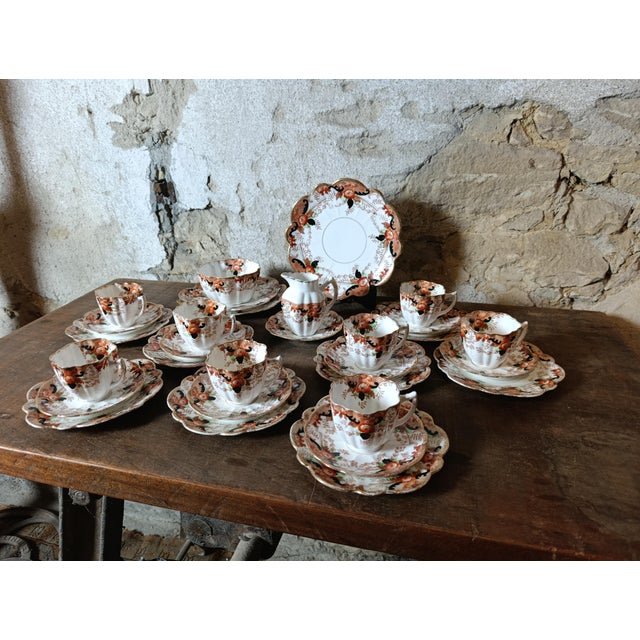 Antique Art Deco Melba China England Tea Set, 1930s, Set of 30 For Sale - Image 3 of 10