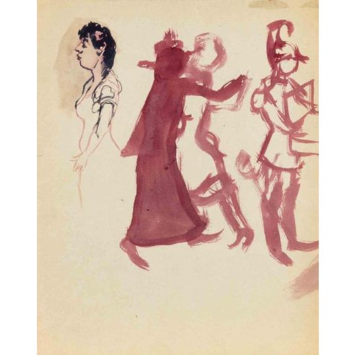 Watercolor drawing realized by Mino Maccari in 1935 ca. Hand signed in ink lower right. Good condition. This piece is...
