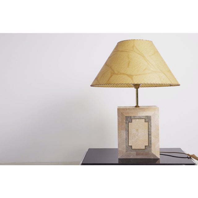 Mid-Century Modern Art Deco Italian Geometric Marble Table Lamp, 1980s For Sale - Image 3 of 18