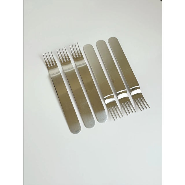 Vintage Italian Flatware Set in Stainless Steel by Sergio Asti, 1970, Set of 23 For Sale - Image 3 of 8