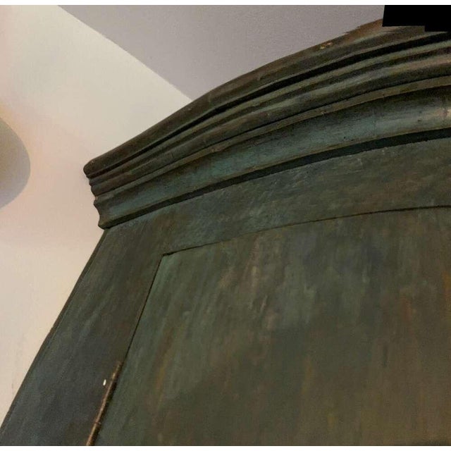 Sky Blue English Hanging Corner Cupboard, Original Blue/Green Paint, Circa 1820 For Sale - Image 8 of 8