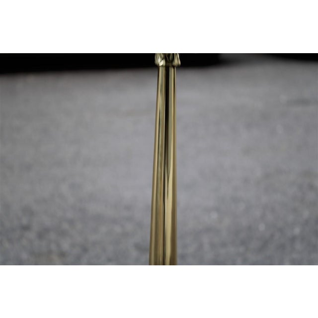 1950s Italian Brass and Glass Gueridon with Marble, 1950 For Sale - Image 5 of 7