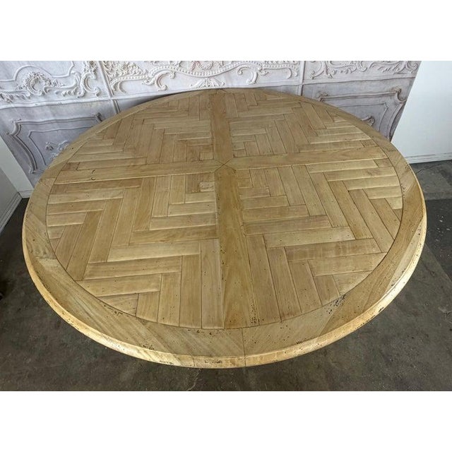 French Baroque Revival Round Dining Table, Distressed Wood C. 1900's For Sale In Los Angeles - Image 6 of 18