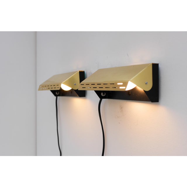 Mid-Century Modern Mid-Century Modern Scandinavian Sconces in Brass and Metal by Örsjö, Set of 2 For Sale - Image 3 of 14