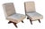 Mid-Century Modern Sandblasted Beige Velvet Chairs, 1950s, Set of 2 For Sale