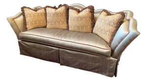 Century Furniture Scalloped High Back Sofa