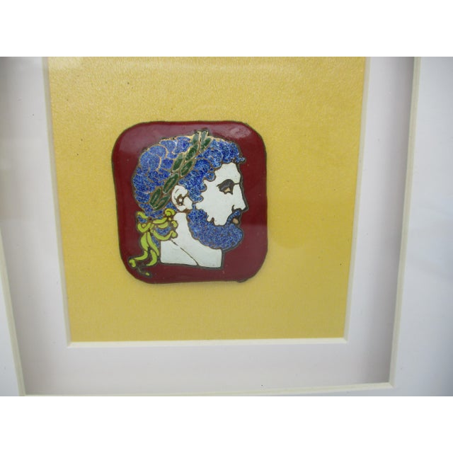 Vintage Floriano Vecchi Enamel Classical Head Paintings - A Pair of 2 For Sale In New York - Image 6 of 6