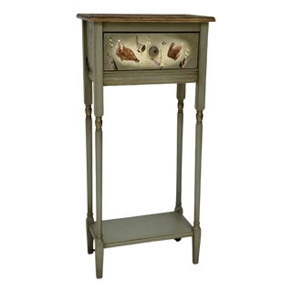 Cottagecore Console Table • Hand Painted Hen Garden Heirloom Entryway Table For Sale